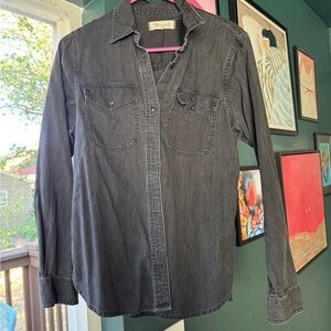 Madewell Black Denim Button Down Shirt